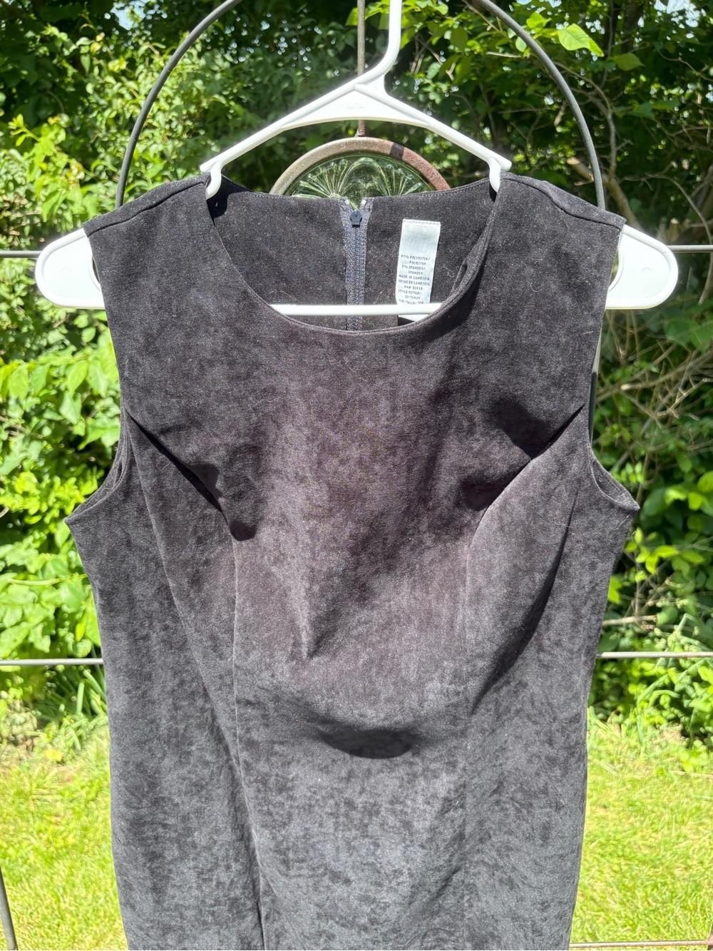 Vintage Classic Sleeveless Black Sheath Dress Women's Small Textured Tailored - Picture 6 of 12